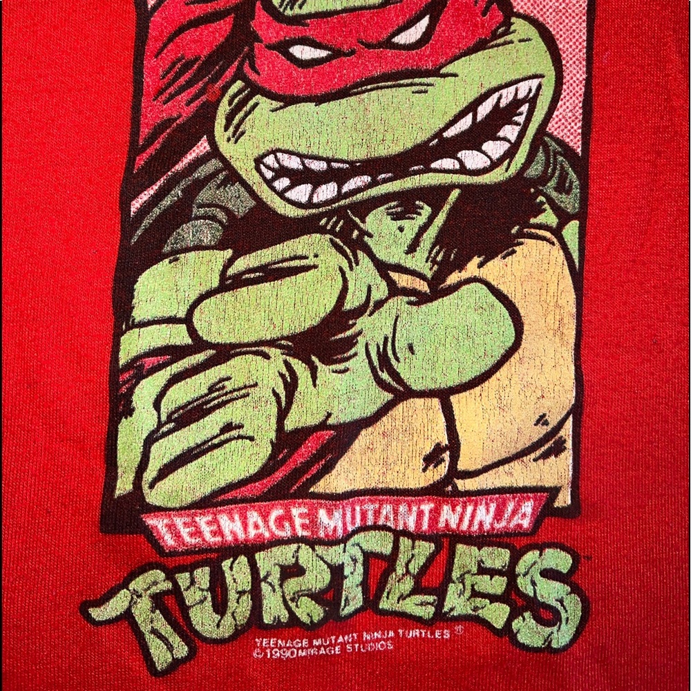 Vintage 1990 Teenage Mutant Ninja Turtles Long Sleeve Graphic Shirt Size 5Y